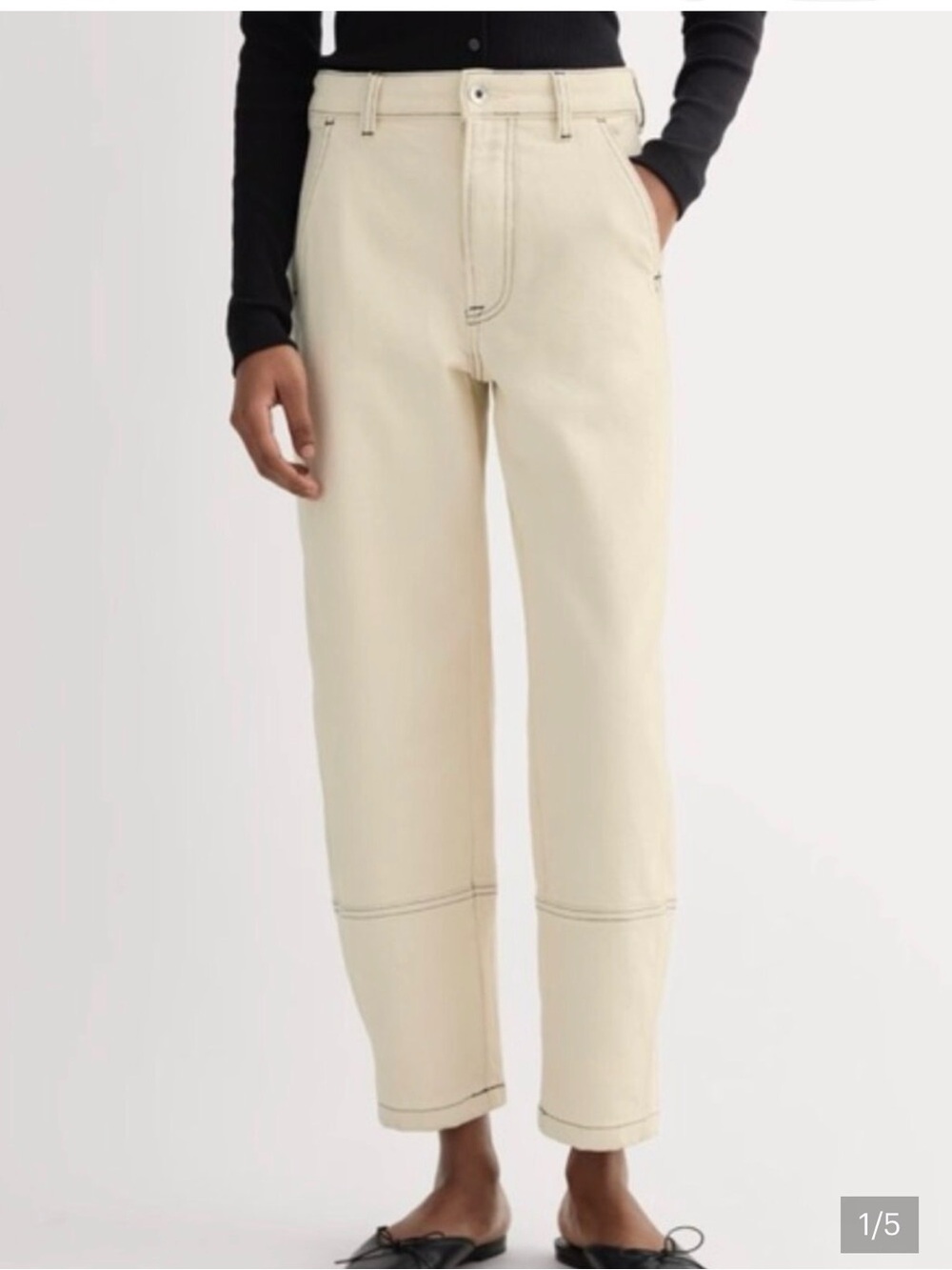 Everlane utility barrel Jeans with Black Contrast Stitching